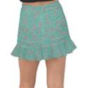 Christmas Candy Cane Background Fishtail Mini Chiffon Skirt View2