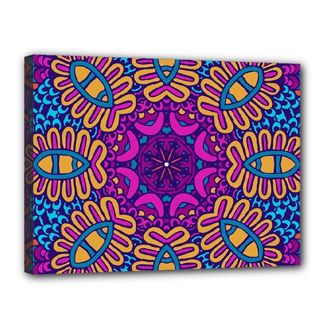 Mandala Fishes Canvas 16  X 12  (stretched) by ConteMonfrey