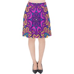 Mandala Fishes Velvet High Waist Skirt by ConteMonfrey