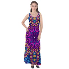 Mandala Fishes Sleeveless Velour Maxi Dress by ConteMonfrey