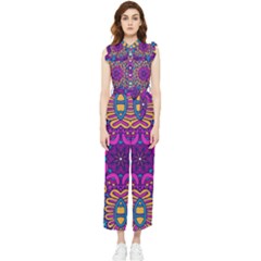 Mandala Fishes Women s Frill Top Chiffon Jumpsuit by ConteMonfrey