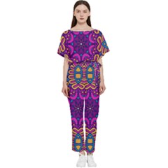 Mandala Fishes Batwing Lightweight Chiffon Jumpsuit