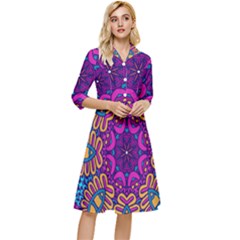 Mandala Fishes Classy Knee Length Dress