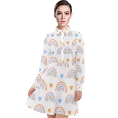 Rainbow Pattern Long Sleeve Chiffon Shirt Dress by ConteMonfrey