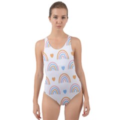 Rainbow Pattern Cut-out Back One Piece Swimsuit by ConteMonfrey