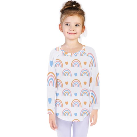 Rainbow Pattern Kids  Long Sleeve Tee by ConteMonfrey