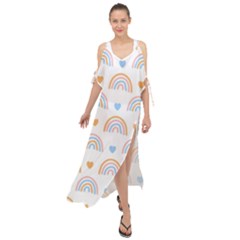 Rainbow Pattern Maxi Chiffon Cover Up Dress by ConteMonfrey