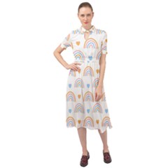 Rainbow Pattern Keyhole Neckline Chiffon Dress by ConteMonfrey