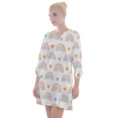 Rainbow Pattern Open Neck Shift Dress by ConteMonfrey