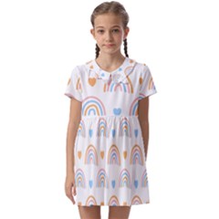 Rainbow Pattern Kids  Asymmetric Collar Dress by ConteMonfrey