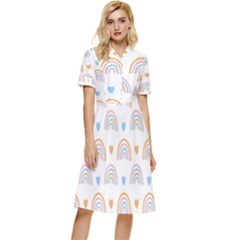 Rainbow Pattern Button Top Knee Length Dress by ConteMonfrey