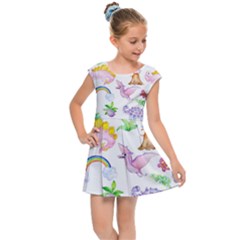 Dinosaurs Are Our Friends  Kids  Cap Sleeve Dress by ConteMonfrey