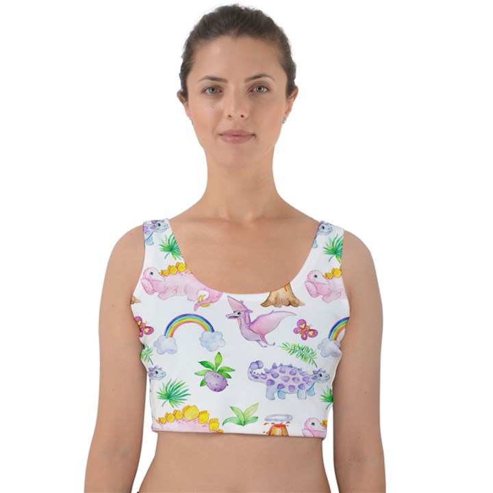 Dinosaurs Are Our Friends  Velvet Crop Top