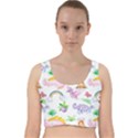 Dinosaurs Are Our Friends  Velvet Racer Back Crop Top View1