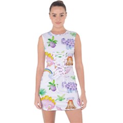 Dinosaurs Are Our Friends  Lace Up Front Bodycon Dress by ConteMonfrey