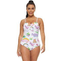 Dinosaurs Are Our Friends  Retro Full Coverage Swimsuit by ConteMonfrey