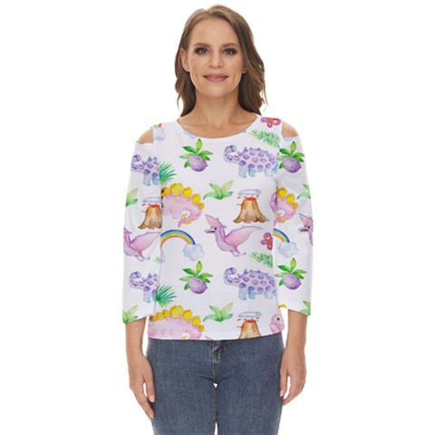 Dinosaurs Are Our Friends  Cut Out Wide Sleeve Top by ConteMonfrey