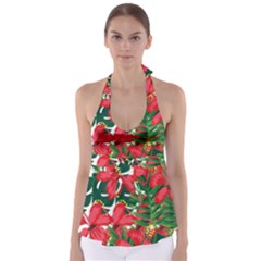 Tulips Design Babydoll Tankini Top by designsbymallika