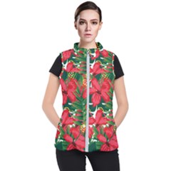 Tulips Design Women s Puffer Vest by designsbymallika