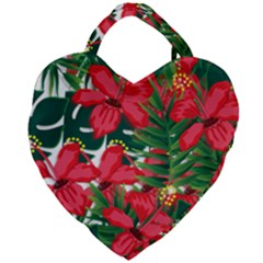 Tulips Design Giant Heart Shaped Tote by designsbymallika