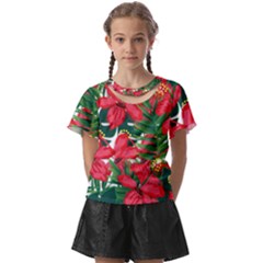 Tulips Design Kids  Front Cut Tee by designsbymallika