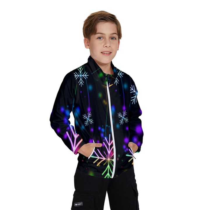 Snowflakes Lights Kids  Windbreaker