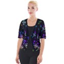 Snowflakes Lights Cropped Button Cardigan View1