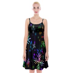 Snowflakes Lights Spaghetti Strap Velvet Dress by artworkshop