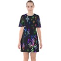 Snowflakes Lights Sixties Short Sleeve Mini Dress View1