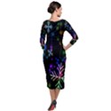 Snowflakes Lights Quarter Sleeve Midi Velour Bodycon Dress View2