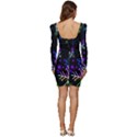 Snowflakes Lights Women Long Sleeve Ruched Stretch Jersey Dress View4