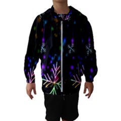 Snowflakes Lights Kids  Hooded Windbreaker by artworkshop