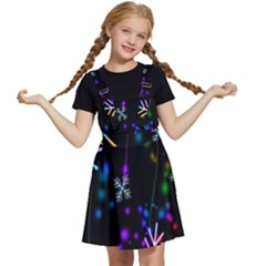 Snowflakes Lights Kids  Apron Dress by artworkshop