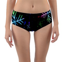 Snowflakes Lights Reversible Mid-waist Bikini Bottoms by artworkshop