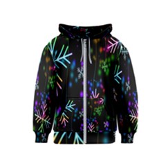 Snowflakes Lights Kids  Zipper Hoodie by artworkshop