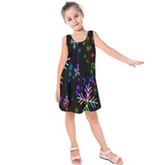 Snowflakes Lights Kids  Sleeveless Dress by artworkshop