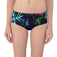 Snowflakes Lights Mid-waist Bikini Bottoms by artworkshop