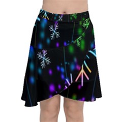 Snowflakes Lights Chiffon Wrap Front Skirt by artworkshop