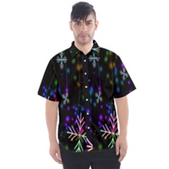 Snowflakes Lights Men s Short Sleeve Shirt