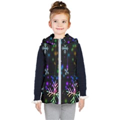 Snowflakes Lights Kids  Hooded Puffer Vest