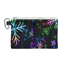 Snowflakes Lights Canvas Cosmetic Bag (medium) by artworkshop