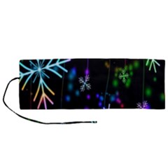 Snowflakes Lights Roll Up Canvas Pencil Holder (m) by artworkshop