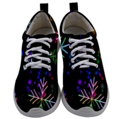 Snowflakes Lights Mens Athletic Shoes by artworkshop