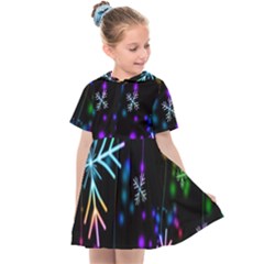 Snowflakes Lights Kids  Sailor Dress by artworkshop