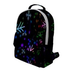 Snowflakes Lights Flap Pocket Backpack (large) by artworkshop