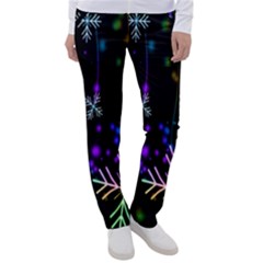 Snowflakes Lights Women s Casual Pants by artworkshop