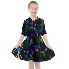 Snowflakes Lights Kids  All Frills Chiffon Dress by artworkshop