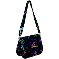 Snowflakes Lights Saddle Handbag by artworkshop