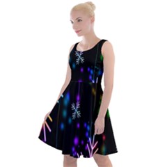 Snowflakes Lights Knee Length Skater Dress by artworkshop