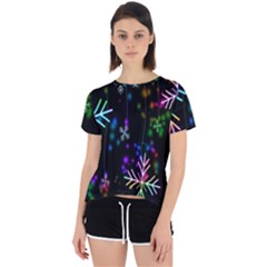 Snowflakes Lights Open Back Sport Tee by artworkshop